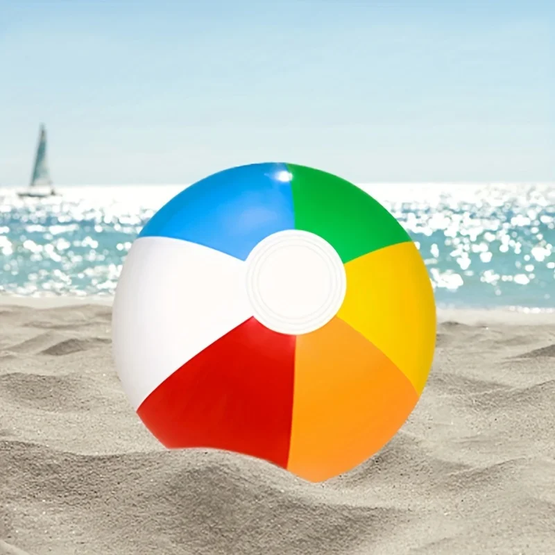 Beach Ball - 6-Color Rainbow Pool Water Party Decoration, Inflatable Pool Toy, Suitable For Summer Beach Water Games Beach Ball