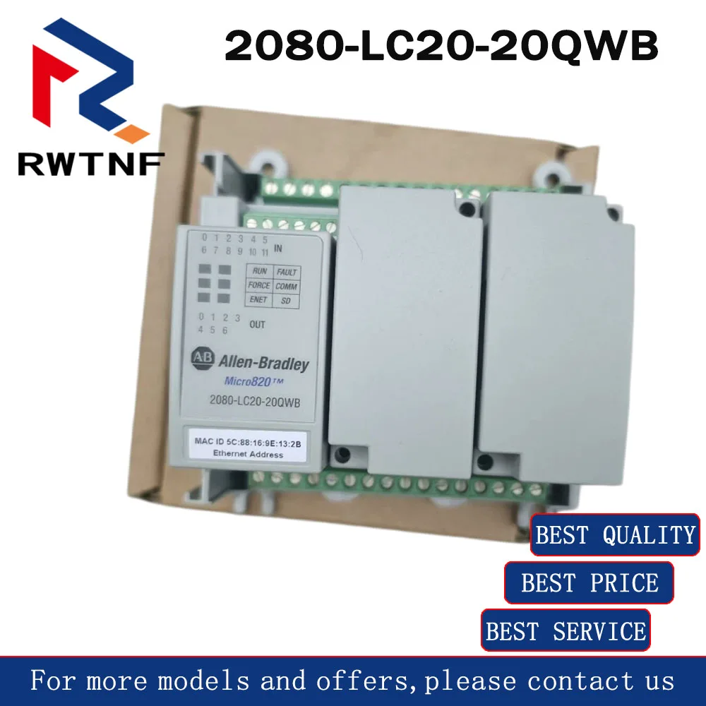 Brand New Genuine 2080-LC20-20QWB AB Micro820 Series EtherNet/IP Controller,100% original warehouse stock