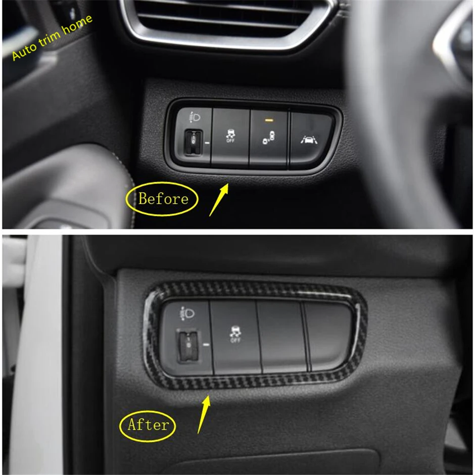

Head Light Lamp Switch Button Control Panel Decoration Protector Cover Trim For Hyundai Santa Fe 2019 - 2023 Car Accessories