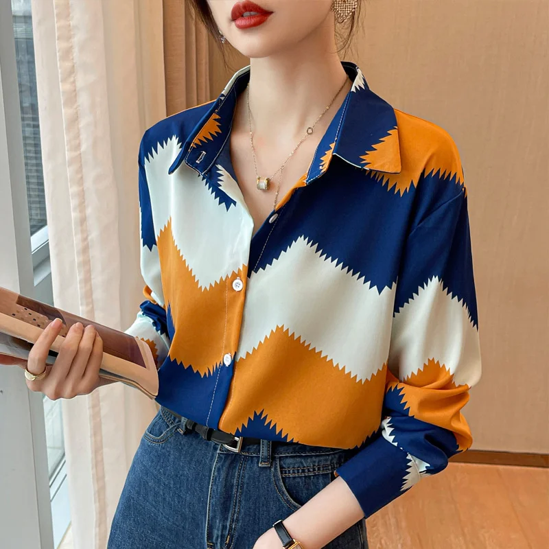 

Camisas E Blusas Long Sleeve Blouse for Women Dressy Casual Tops Office Work Shirts Female Lady Slim Fall Blouses Streetwear