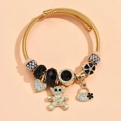 1 Pan Family Style Zircon Love Bear DIY Beaded Bracelet Versatile Handicraft Women's Bracelet