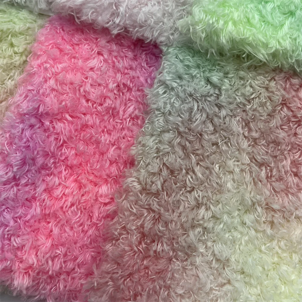 Faux Fur Fabric 157x90cm Beautiful Minky Fabric 100% Polyester Sewing Fabric DIY Handmade/apparel/pillow Tie-dye Peach Fabric