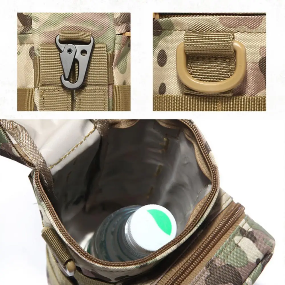 2L Military Molle Pouch Water Bottle Holster Outdoors Camping Hiking Hunting Waist Back Pack Canteen Kettle Holder Bag