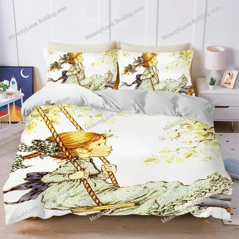 Art S-Sarah Kay Swing Girl Duvet Cover Set Home Style Bedding Soft Laundry Cotton Bed Four Seasons Student Dormitory Luxury Gift