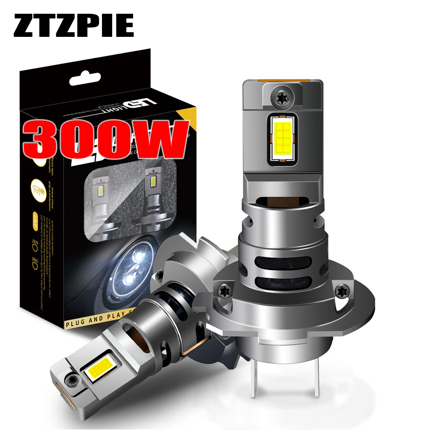 

ZTZPIE 300W 30000LM 6000K H7 12V Canbus Led Car Headlight Super Bright CSP 5570 CHIP Plug And Play H7 Turbo Led Light 12V