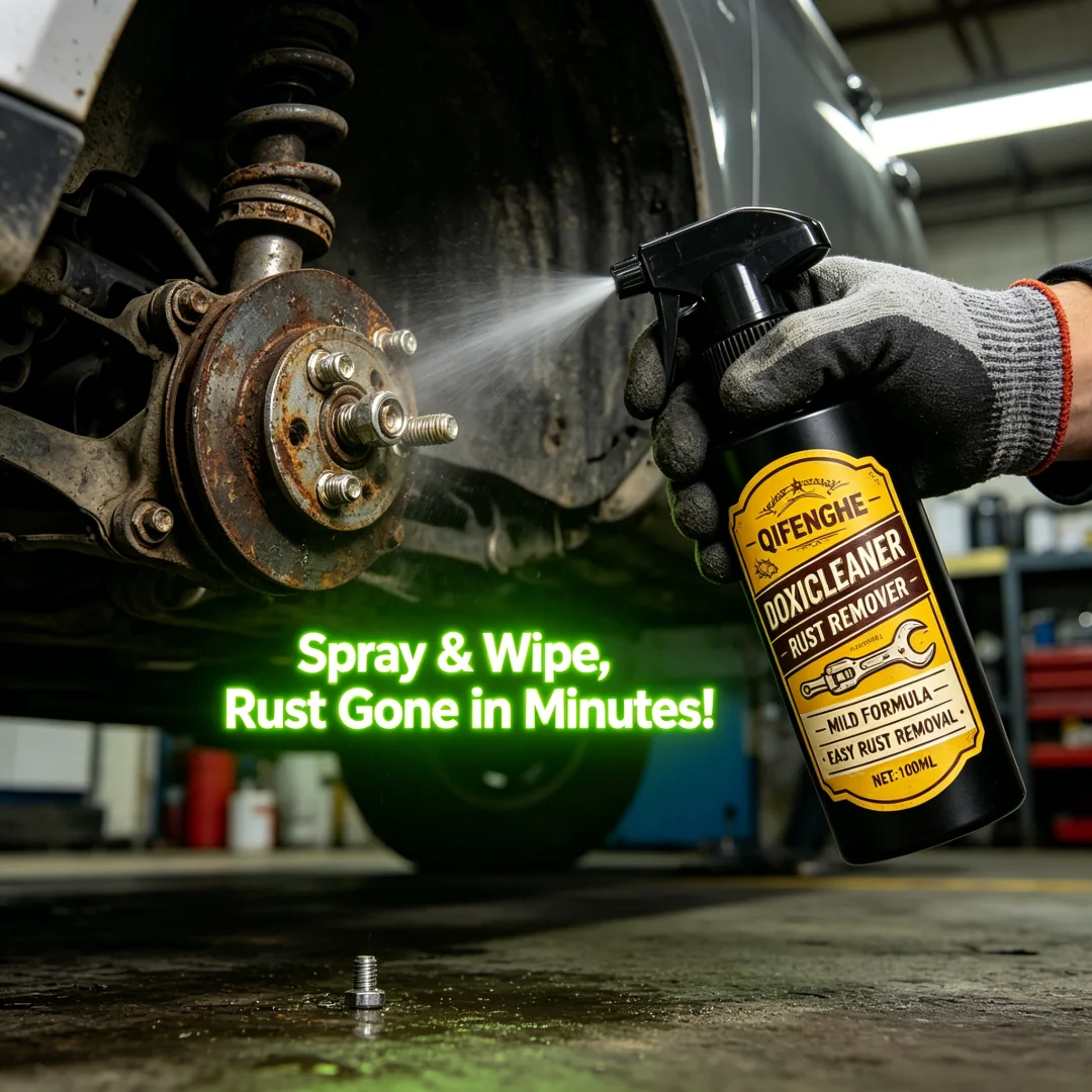 QIFENGHE V8 Car Rust Remover Spray, 100ml Mild Formula Rust Dissolver, Fast Acting Rust Restoration for Rusted Car Wheels & Meta