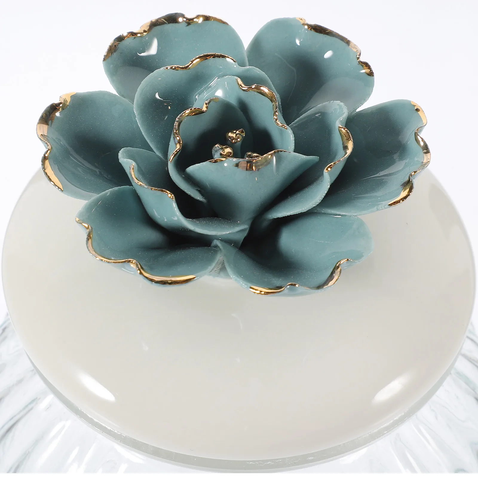 

Sealed Glass Jar with Gilded Porcelain Design Multipurpose Food Container for Tea Coffee Snacks Home Kitchen Storage Solution