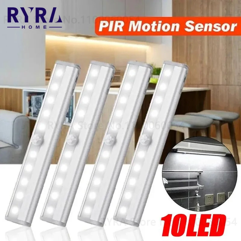 Wireless LED Night Light Motion Sensor Light Closet Night Lamp For Kitchen Bedroom Detector Light Cabinet Staircase Night Lights