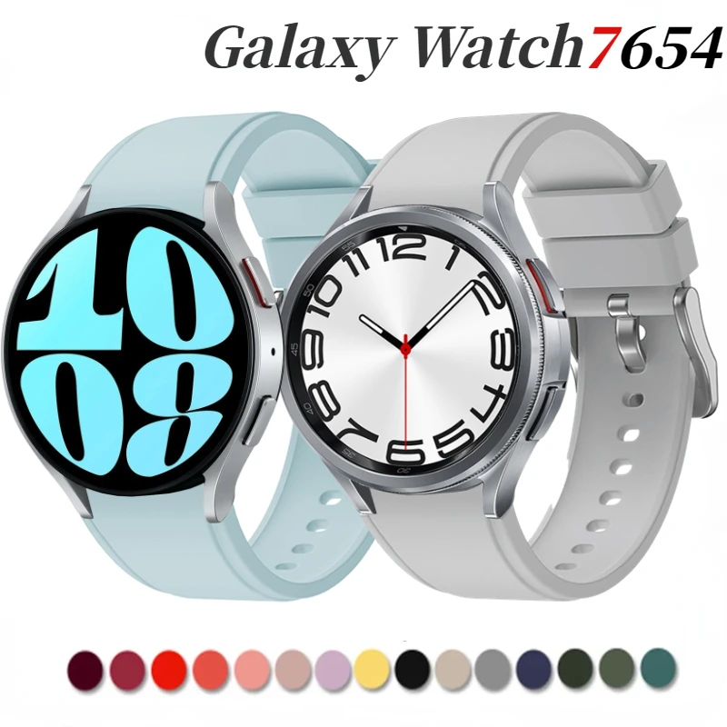 

Silicone strap For Samsung Galaxy 7 6 5 4 40mm 44mm/5 Pro 45mm Sports Wristband Samsung Galaxy Watch 6 4 Classic 47mm 43mm 46mm