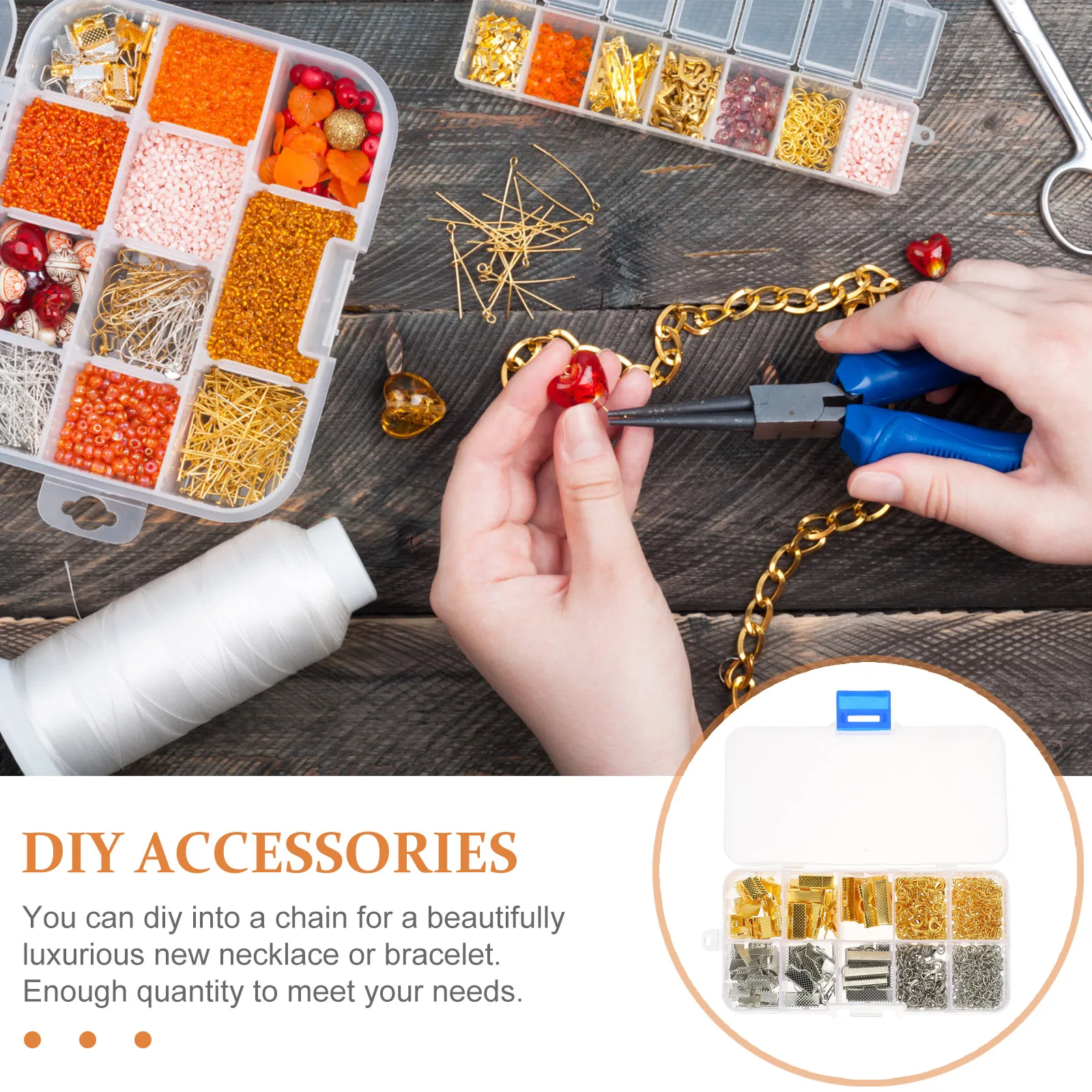 

1 Box Lobster Clasp Extension Chains Pinch Crimp Ribbon Ends Clips DIY Jewelry Making Findings Bracelets Necklaces