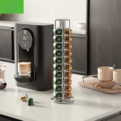 Suporte rotativo para café, Stand Rack para exibição Cápsulas Nespresso, suportes de metal preto ou prateado, alta qualidade