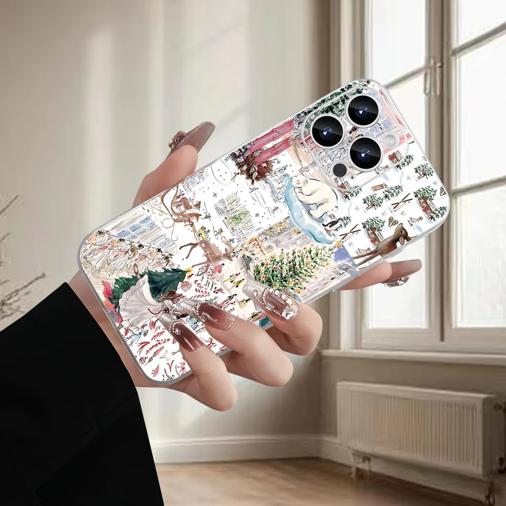 Caja vendedora caliente del teléfono del modelo creativo de la Navidad para el iPhone 17 al 11 más/Pro/Max - Diseño creativo de la moda