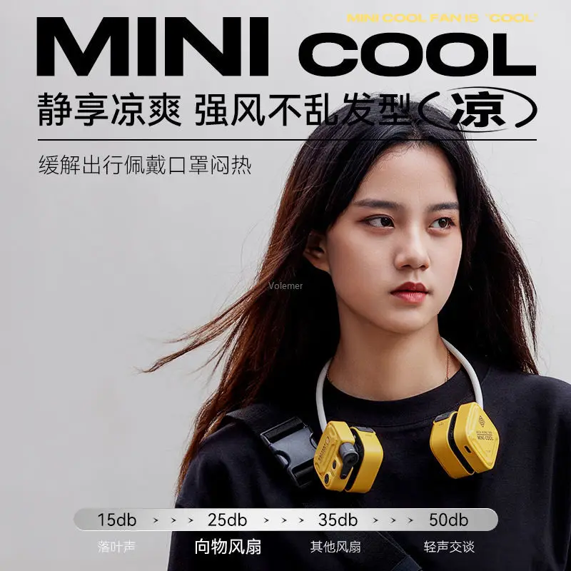 Mới Youpin USB Di Động Quạt Tay Cổ Quạt Pin Sạc Thể Thao Quạt Điều Hòa Làm Mát Tích Hợp Portátil