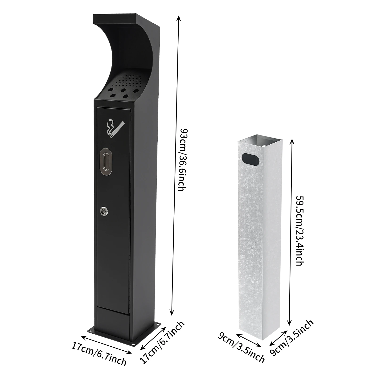 

Стоящая пепельница для удаления прикладной сигареты, пепельница для удаления прикладной части сигарет с внутренним ведром для офисов