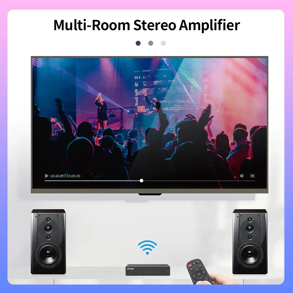 

EMiUZEK R20 Wireless Audio Streamer, WiFi & Bluetooth 5.0 Hi-Fi Adapter, Multi-Room Audio Receiver for Home Stereo System