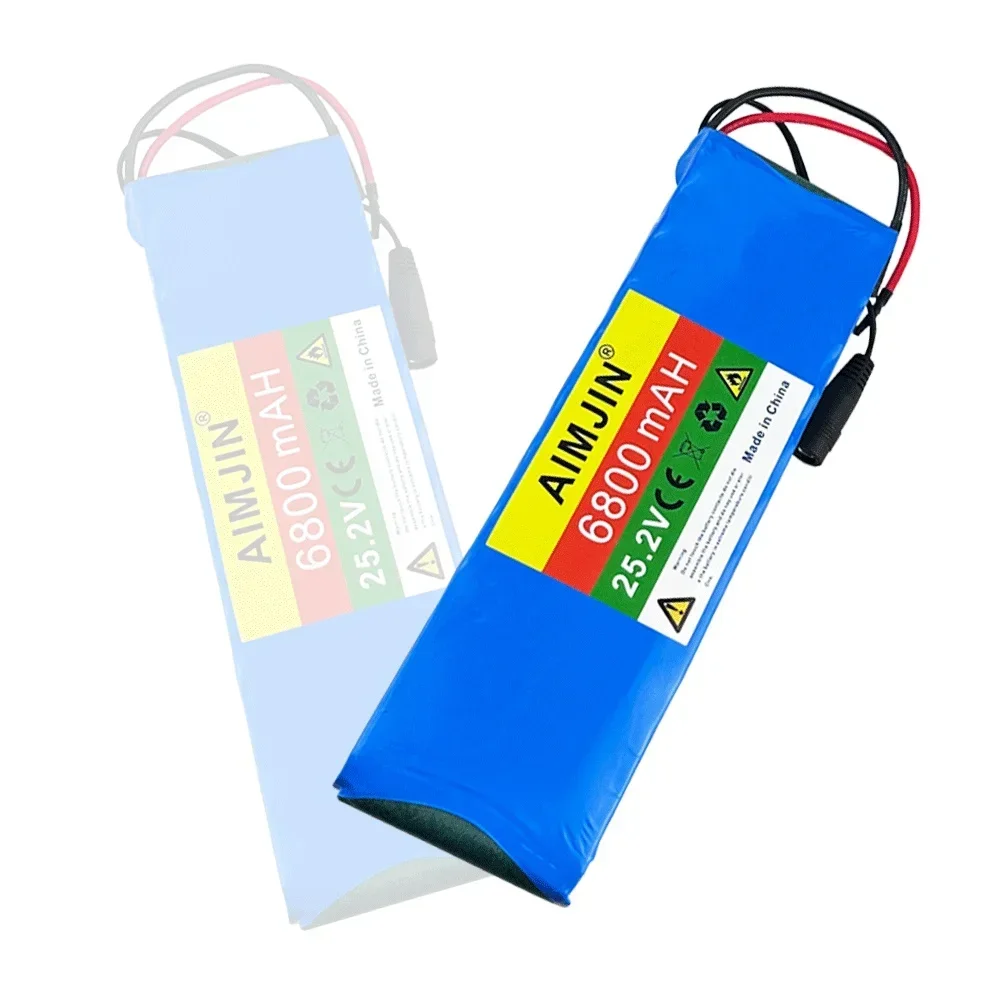 6S2P 18650 25.2V 6800mAh Lithium Battery Pack , BMS bicycle battery +25.2V 2A Charger