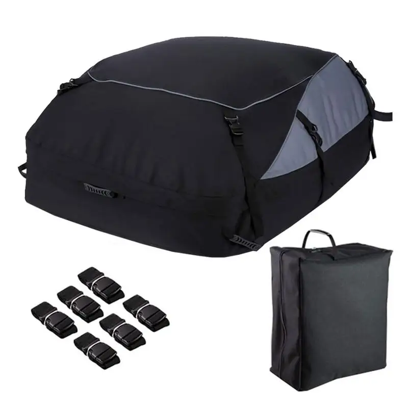 

Vehicle Soft-Shell Carrier Car Roof Bag Car Top Carrier Storage Bag With Extra Straps Waterproof Heavy Duty 600D Car Roof Bag