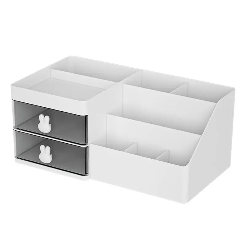 Large Capacity Desk Organizer - Desktop Storage Box With Drawer, Pen Holder, And Divided Compartments-A57M
