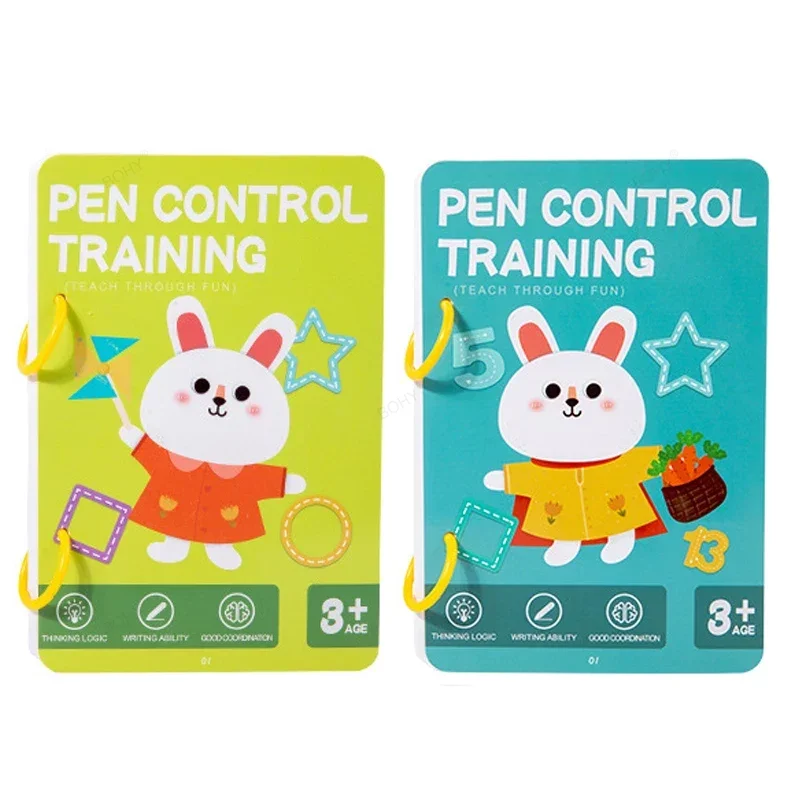 Montessori Pen Control Training Book Magical Tracing Workbook Reusable Magic Practice Copybook Children Drawing Education Books