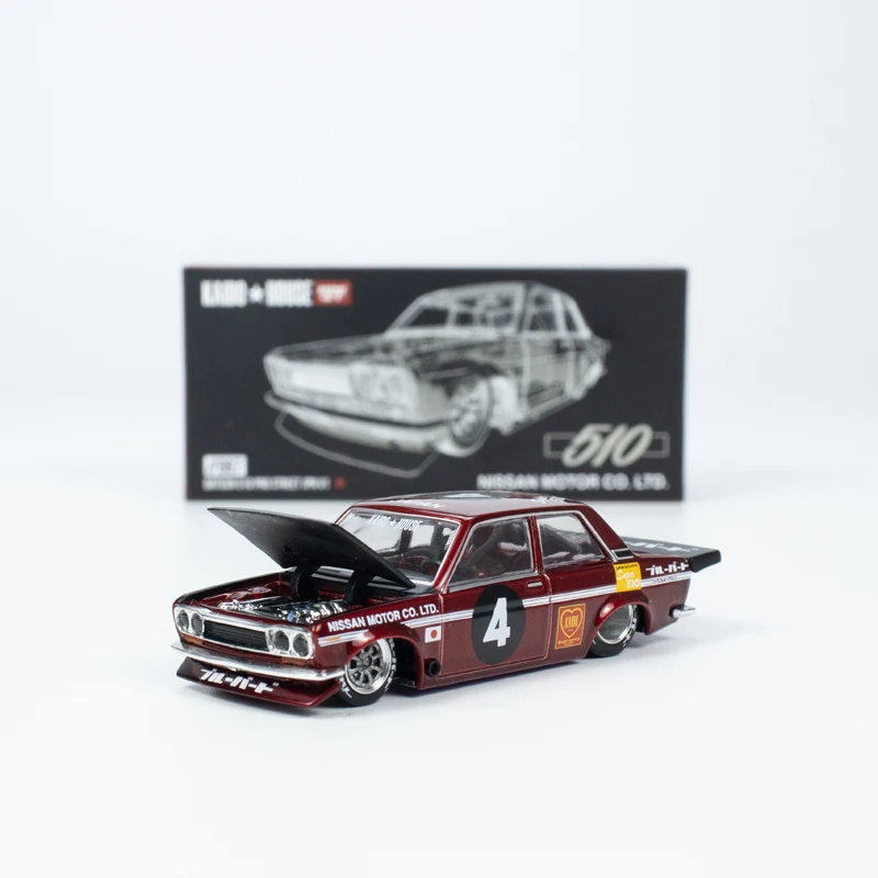 

Дом Minigt & kaido KHMG087 1:64 DATSUN 510 JPN V1 NO.4 Коллекция литья под давлением сплава модель автомобиля украшение подарок