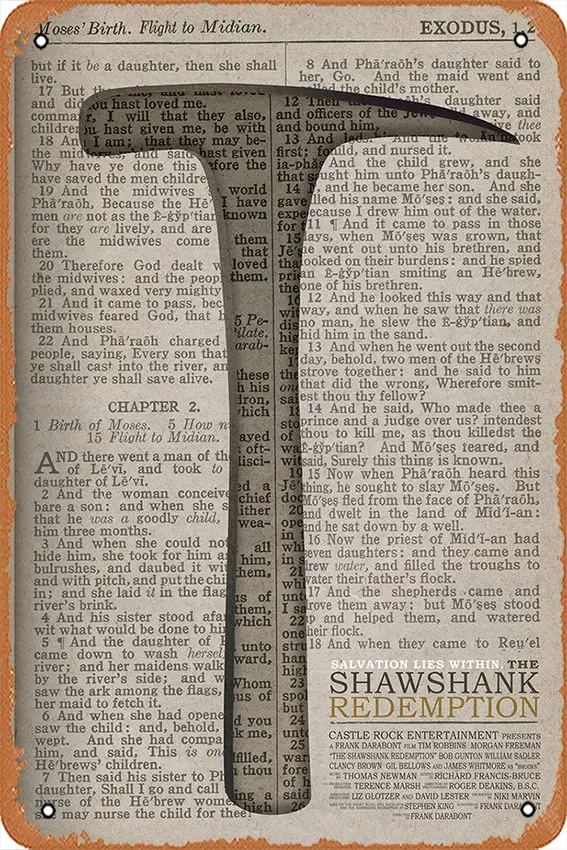 Poster Retro Tin Sign The Shawshank Redemption Poster Art Classic Film Television Posters Man Cave Gift Wall Art Decor 8x12inch