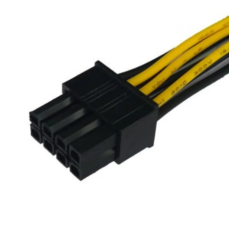 1PCS 8Pin Male To Dual 4Pin Male Video Card Power Cord 8 Pin PCI Express To Dual 4 Pin Molex Graphics Card Power Cable