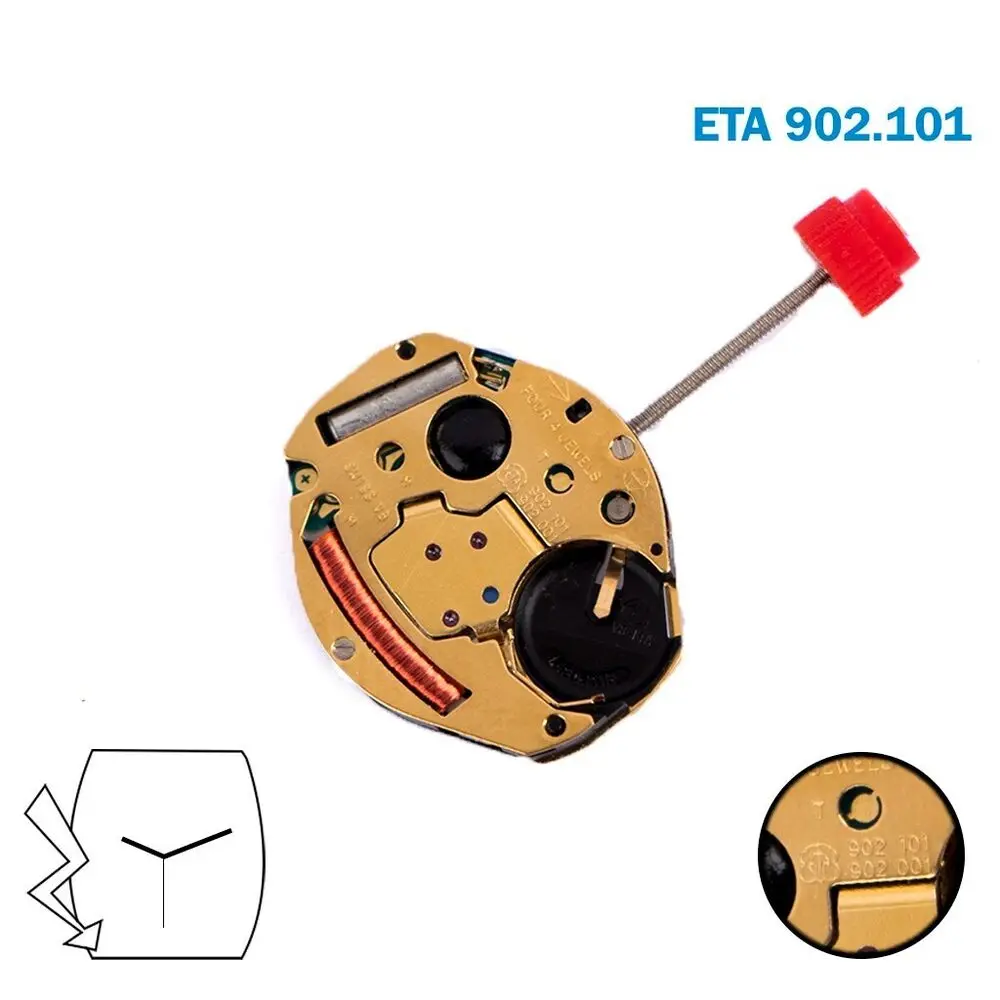 

902.101 Movement ETA 902.101 Movement 3 Hands Brand New Original Movement