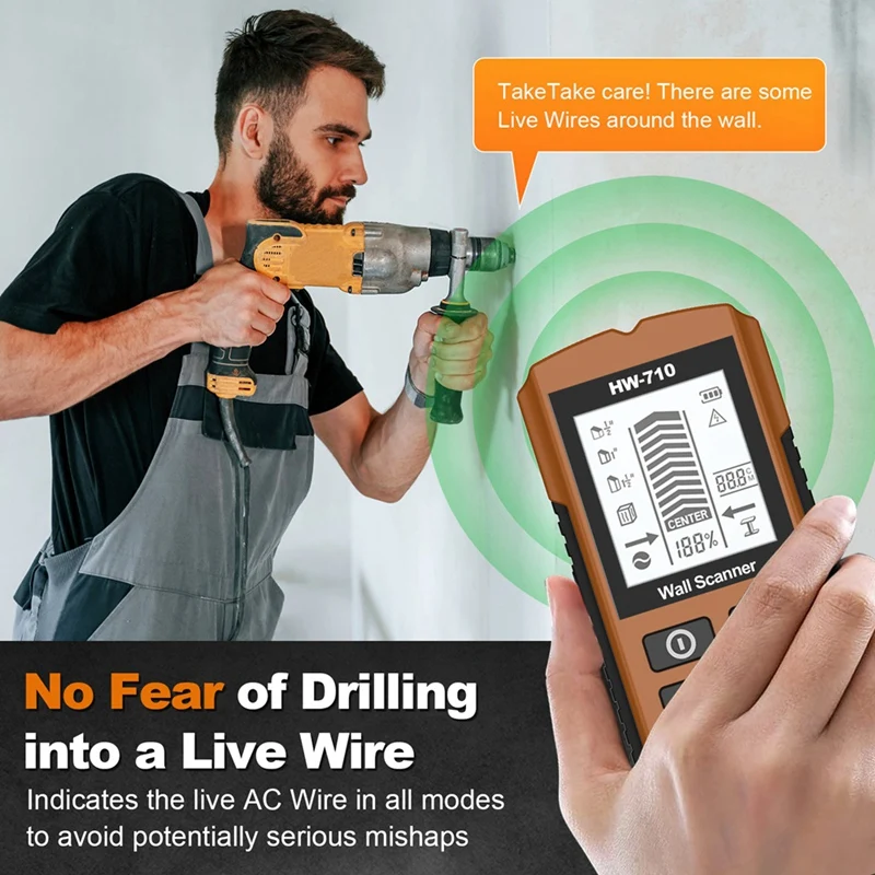 Muur Metaaldetector Diepte Muur Stud Finder Metaal Houten Studs Wisselspanning Live Wire Detecteren Muurscanner Elektrische Box Finder