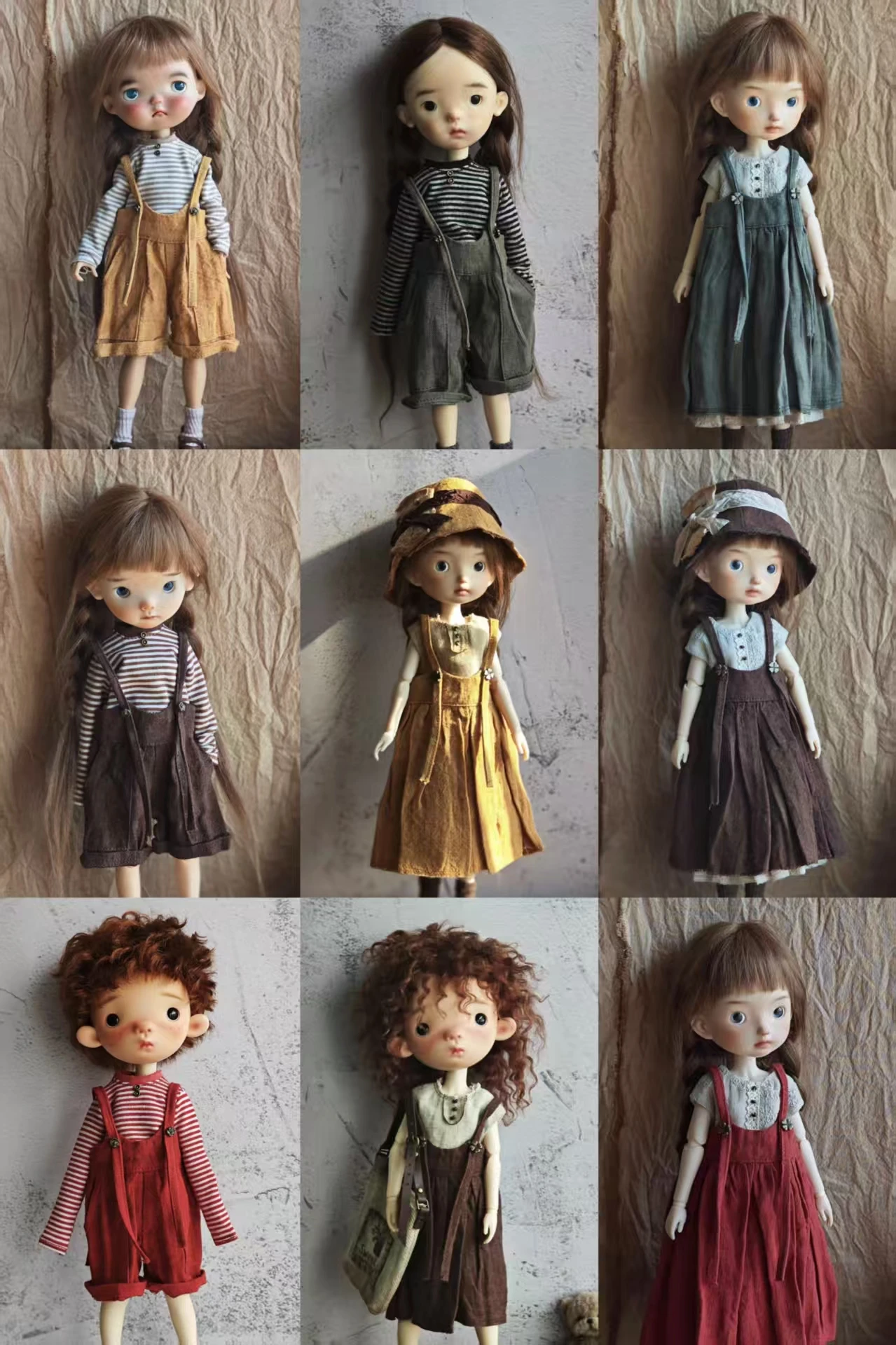 

Dula Doll Clothes Dress Retro shoulder strap skirt pants set for Blythe ob24 ob22 Azone Licca ICY JerryB 1/6 Doll
