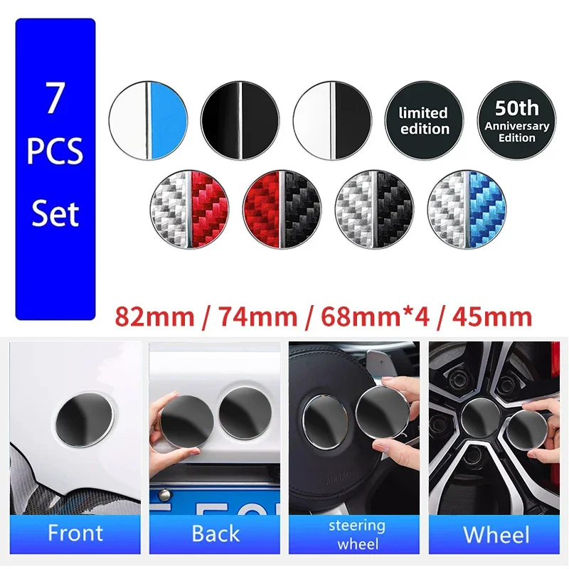 

7pcs 82mm 74mm 45mm Car Front Bonnet Hood Rear Tail Trunk Emblem Badge Logo For Bmw E46 E39 E38 E90 E60 Z3 Z4 X3 X5 X6 F10 E93