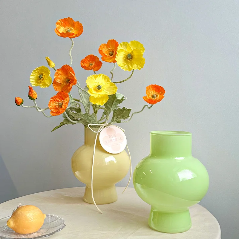 Retro Glass Vase Flower Vase Decoration Home Decoration Flower Bottle Vase for Flowers Wedding Table