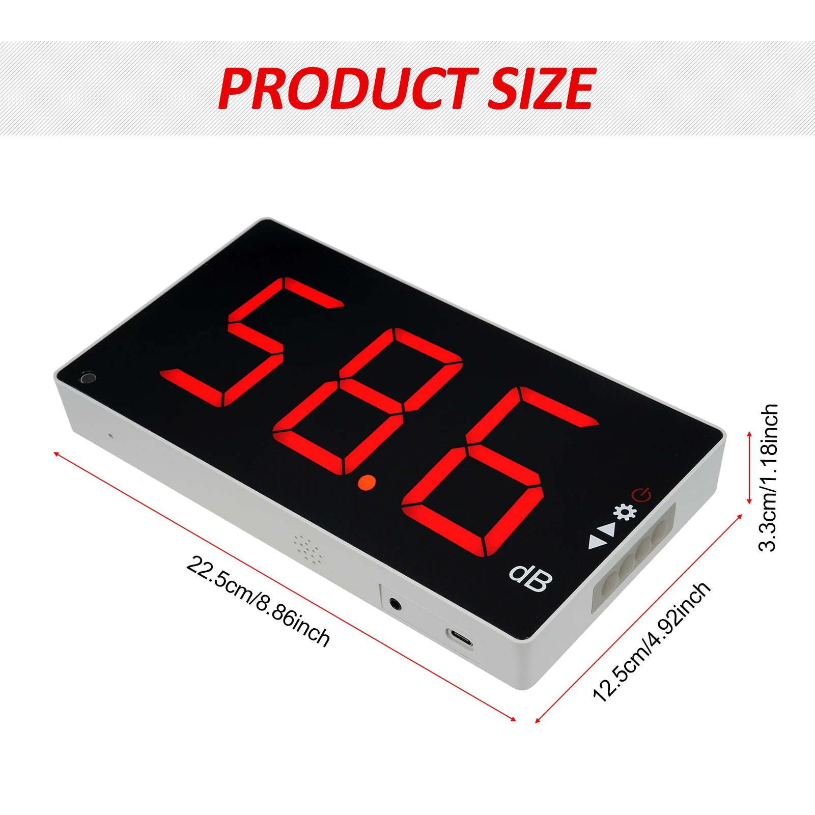 30-130dB Geluidsniveaumeter met Groot LCD-scherm Wandmontage Digitale Geluidsniveaumeter Geluidsmeter Decibel Monitoring Tester
