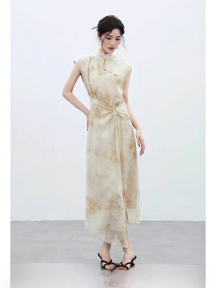 

COTHURNUS New Chinese Sle National Trend Improved Dr High Waist Svel Cotton A-Line Long Skirt Spring Summer
