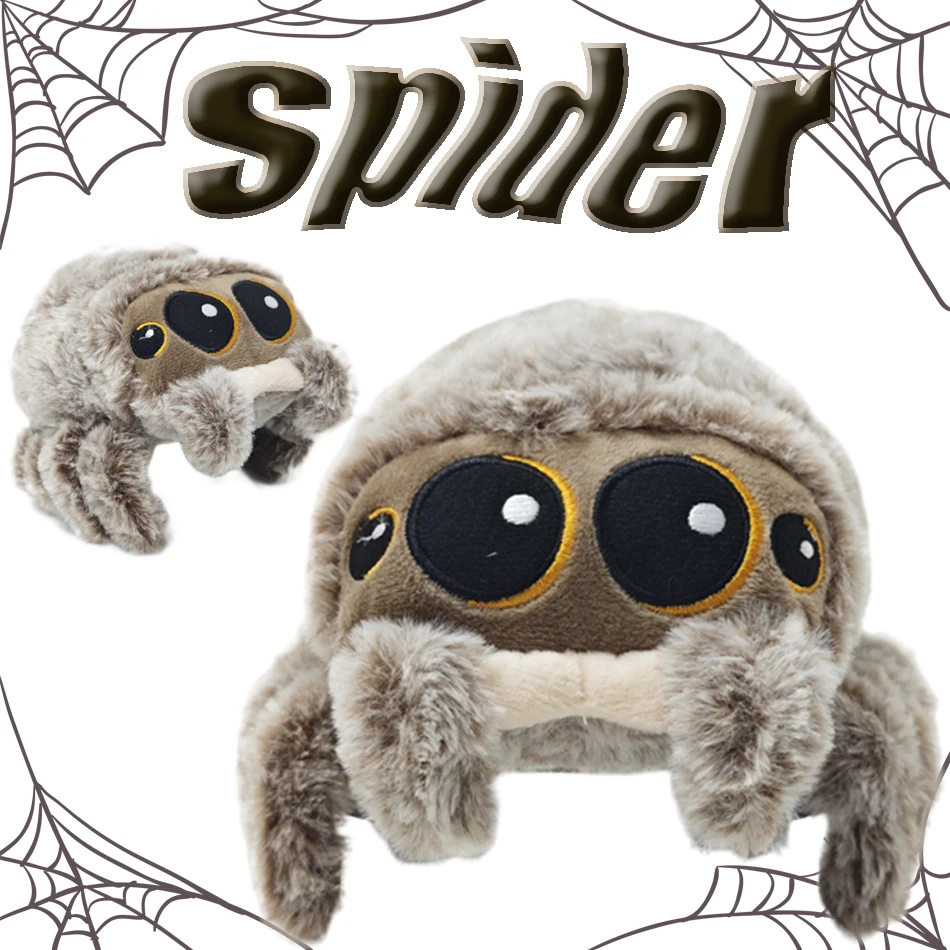 Stuffed Soft Animals Plushies Spider Toy Black Little Lucas Simulated Pillow Doll Anime Game Room Pillow Decora Kid Gift