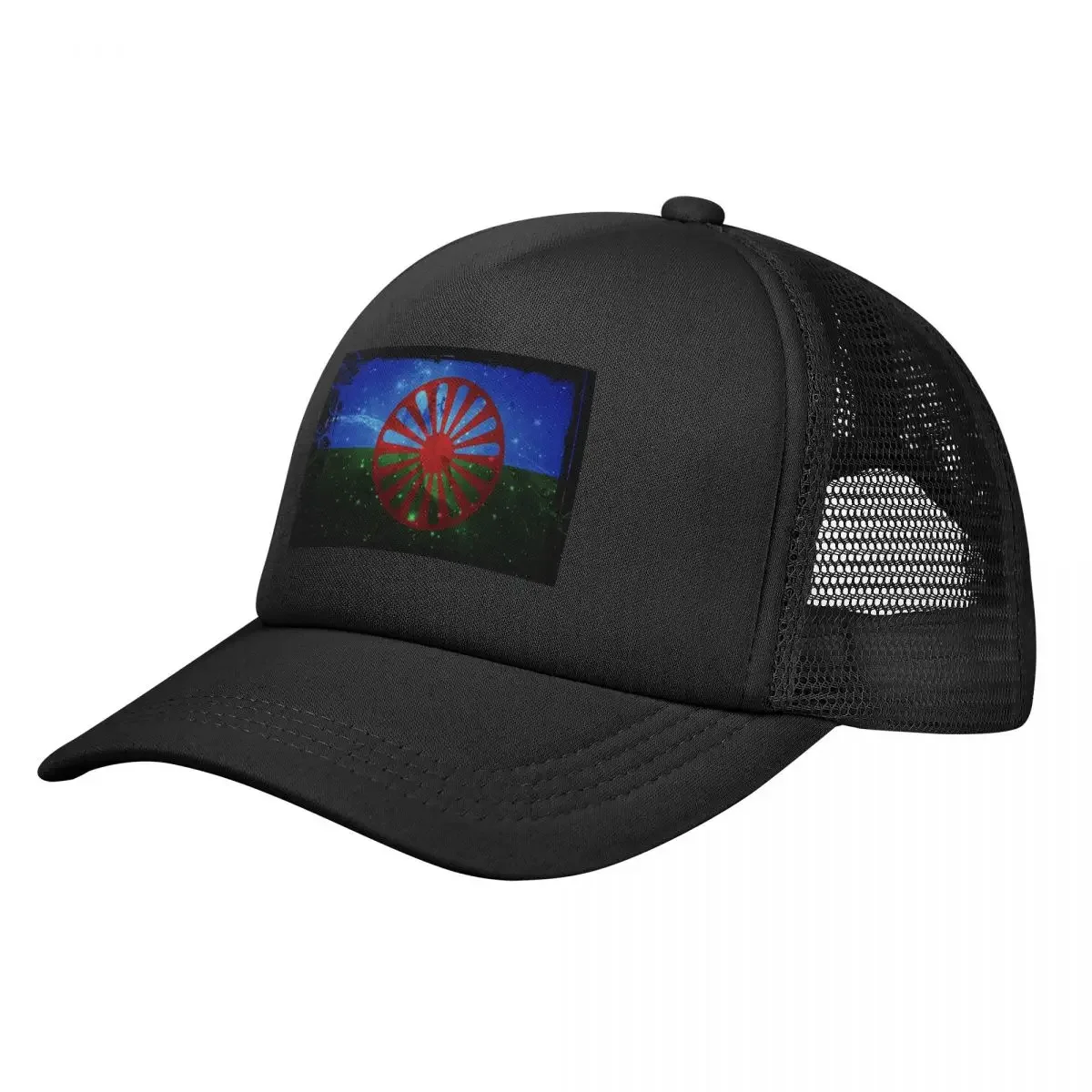 Romany Gypsy Flag  Mesh Baseball Caps Snapback Fashion Baseball Hats Breathable Casual Casquette Outdoor