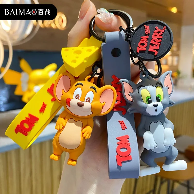 Tom e Jerry Cartoon Anime Figure PVC bambola portachiavi borsa portachiavi ornamento accessori giocattoli per bambini regali di compleanno