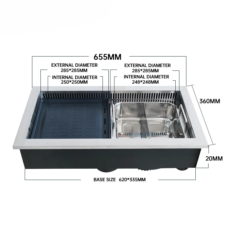 restaurant korean bbq grills and hot pot table/smokeless restaurant hot pot table/smokeless korean bbq grill table