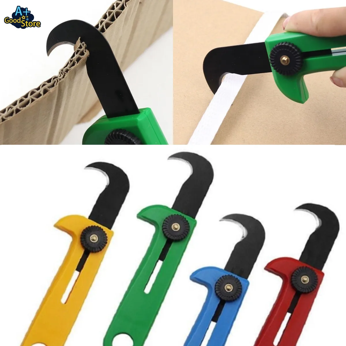 Safety Box Cutter Utility Knife Scimitar Sickle Shape Blade Cardboard Parcel Package Tape House Office Security Knife Tools