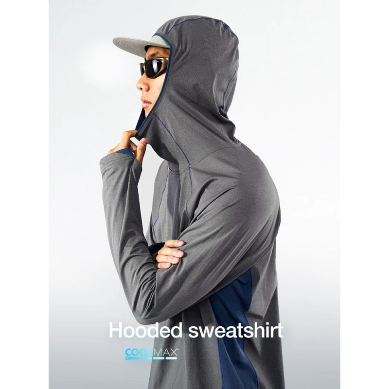 

Новое поступление осени 2025 года, мужская дышащая толстовка с капюшоном, тонкая футболка с длинными рукавами для занятий спортом на открытом воздухе