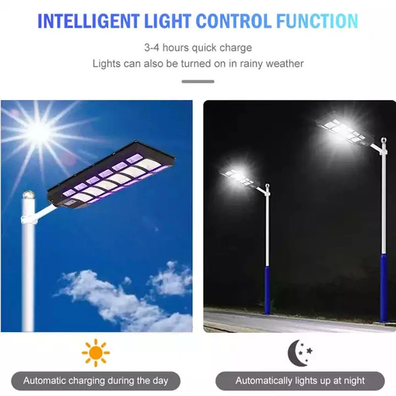 Nuevo farola LED Solar colorida RGB 300W 400W 500W 600W farola Solar Sensor de Radar Control remoto impermeable jardín