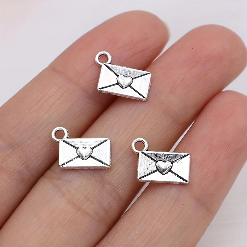 Luxury Silver Envelope Alloy Pendant - 30 Pieces - Handmade DIY Jewelry, Decorative Pendants, Bracelets, Necklaces, Keychains