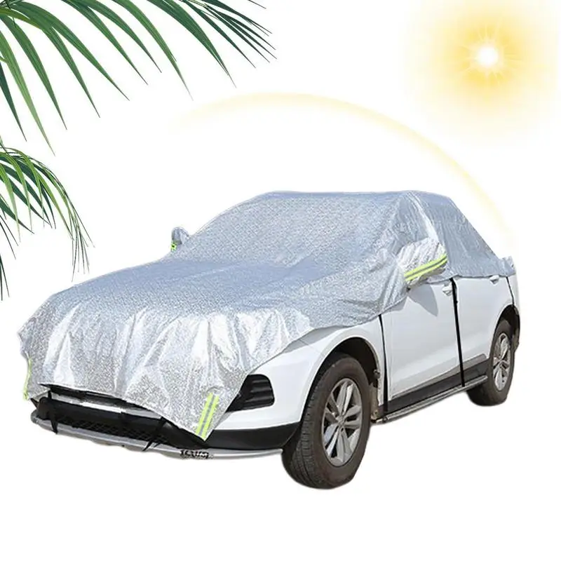 

Car Sun Shade Sunscreen Aluminum Foil Cover for Auto Body Silver-Coated Vehicle Protection Tool for SUVs Sedans and Hatchbacks