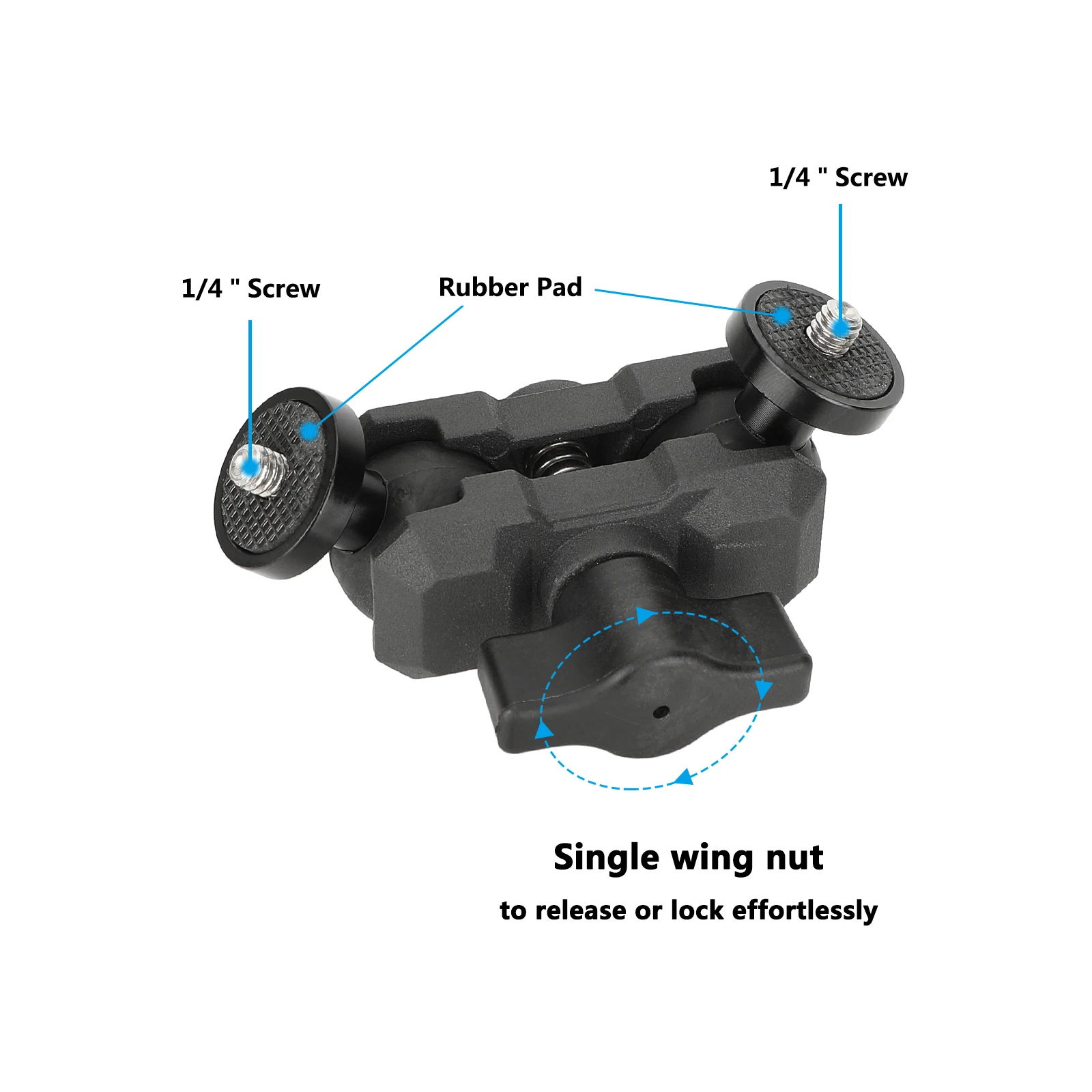 HDRIG-Camera Magic Braço Extensão, Monitor, Microfone, Gaiola Kit Rig, Cabeça Bola Duplo, 4.4"