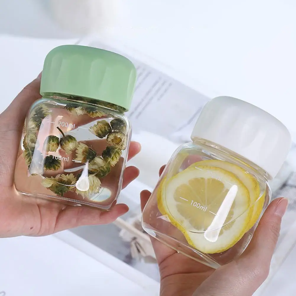 Portable Fat Glass Hot Proof Insulated Small Cup Scale Mini Cup Water Appearance Fat Glass Level Round Simple High T6n2
