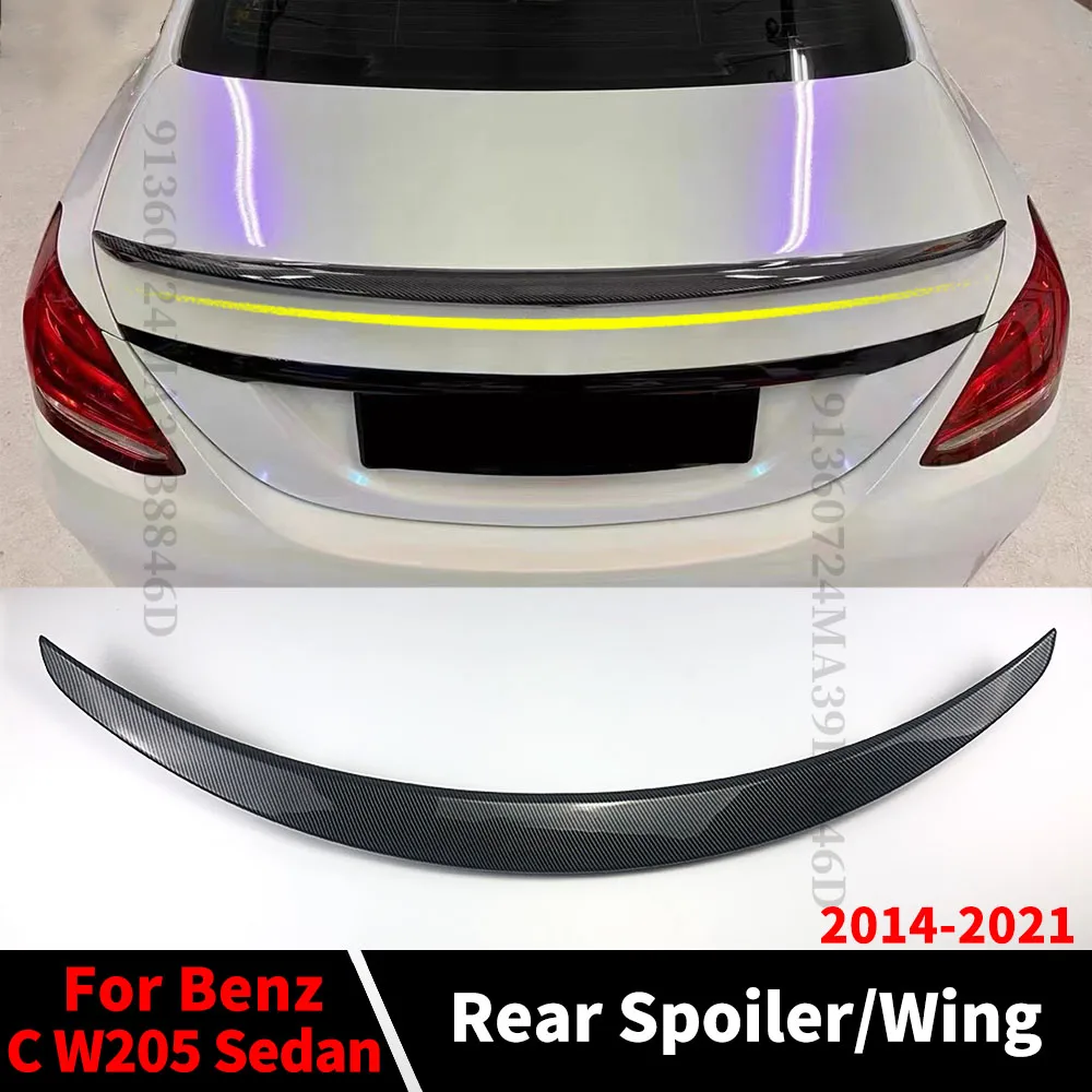 Rear Spoiler Wing Tuning Accessories Racing Trunk Boot Lip For Mercedes Benz C W205 and C63 C43 4Door 2014-2021 AMG Style Tail