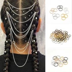 200 stuks 8/10mm metalen Afrikaanse haarringen kralen manchetten haar gevlochten hoepel kralen verstelbare haarclips vlecht gouden dreadlock ringen kraal