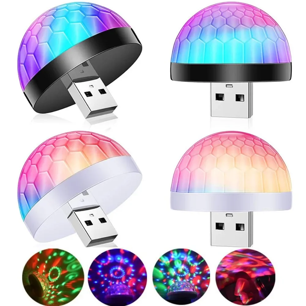 USB LED lumières de fête capteur de musique USB Mini Disco DJ effet d'éclairage de scène lumière cristal boule magique lampe pour fête à la maison karaoké