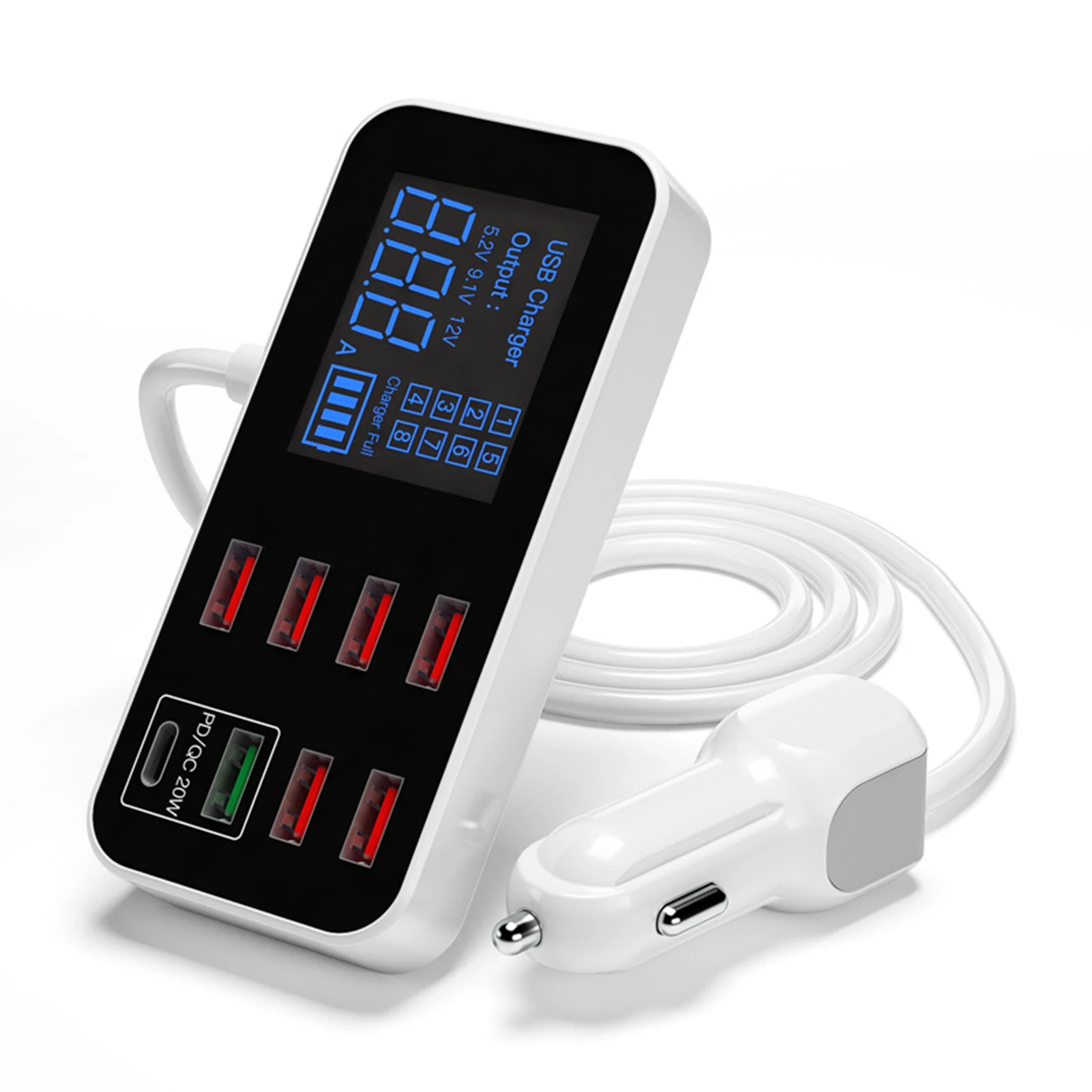 

ABS 40W 8 Ports Multi USB Car Charging Charging Car Charging Multi 8 USB Charging Plugs Portable