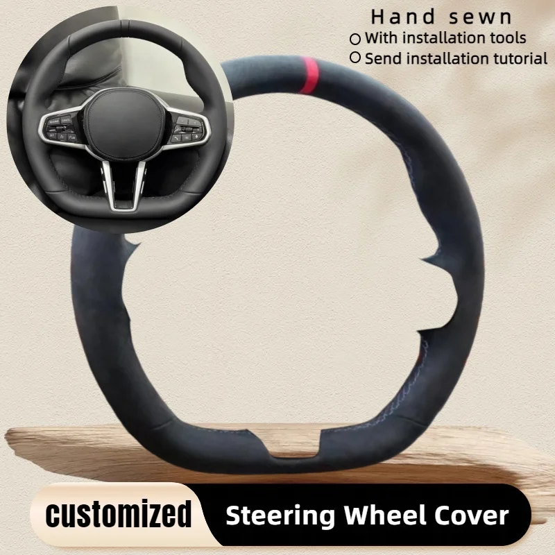 

Custom Car Steering Wheel Cover Suede For BMW New 5 6 7 8 Series G30 G32 G14 G15 G16 Steering Wheel Braid Car Accessory