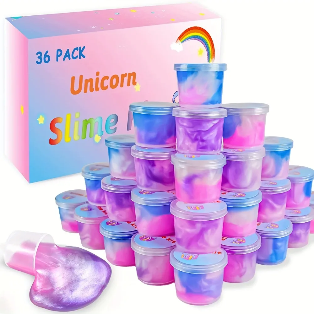 Magical Unicorn Rainbow Slime Squishy Toy Non-Sticky Stretchy Slimes Ideal for Kids Anti-stress Toy Party Favors & Goodie Bags